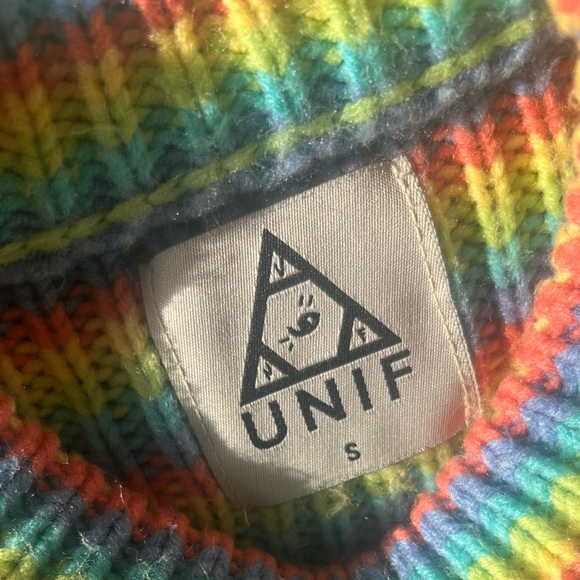 UNIF rainbow 100 long sweater size small funnel neck mock turtleneck dress - Picture 3 of 5